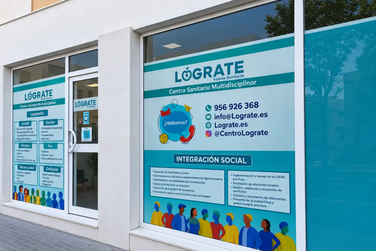 Fachada de Centro Lógrate en la calle de la Tórtola, El Puerto de Santa María